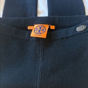 Tory Burch Black Ribbed Trousers